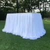 1 m Kleurrijke Tule Tutu Tafelrok Tule Servies voor Bruiloft Decoratie Baby Douche Party264I