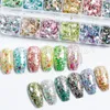 Nail Glitter 12 Color Laser Hexagon Gel Polish Powder Sequins Paillette Irregular Shape Chameleon For Art Decorations