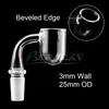 Beracky 3mm Beveled Edge Round Bottom Quartz Banger With Bubble Cap 10mm 14mm 18mm Male Female Quartz Nails For Glass Bongs Dab Rigs