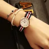 La più nuova coppia sportiva da polso sottile in tela al quarzo orologi da polso moda uomo donna unisex orologio in tessuto di nylon platino di Ginevra per regalo