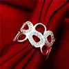 Hot sale Epacket DHL Plated sterling silver Openwork geometric female ring DASR685 US size 8;women's 925 silver plate With Side Stones Rings