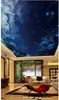 Personalizado Grande foto 3D papel de parede 3d murais de teto papel de parede Bonito céu estrelado céu azul nuvens brancas das crianças quarto zenith mural