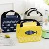 Designer-mini reutilizável Duplas Almoço sacola macia refrigerador Carry Bag para viagem e piquenique peixe bonito padrão de 0271