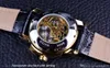 Winner-relojes mecánicos de lujo para hombre, serie Navigator, de pulsera, dorados, con esqueleto, 2022