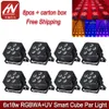 8 pcs LED par luzes bateria dmx wireless uplighting 6x18 rgbwa uv 6in1 outlights para casamentos DJ Wall Wall Washer Bar Light