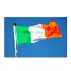 3x5ft 150x90cm Custom Irish Flag Banners Cheap Price Single Side Printing 80% Bleed , Free Shipping, Drop Shipping