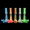 beker Bong Waterpijp Set drielaags filtratie waterleiding percolator siliconen buis 5 kleuren glazen bongs waterleidingen dab rig 14mm gezamenlijke grootte