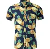 저렴한 가격 판매 여름 하와이 해변 스타일 3D 그래픽 팜 코코넛 나무 꽃 남성 프린트 캐주얼 셔츠 알로하 홀리데이 비치 탑 셔츠