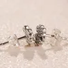 Shiny Clover Kolczyki dla Pandora 925 Sterling Silver CZ Diament Elegancki Oryginalny Pudełko Zestaw do Kolczyki Pandora Prezent Urodzinowy