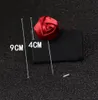 Broche dos homens clássicos puro artesanal pano arte envoltório coração rosa corpete atacado flores feitas à mão