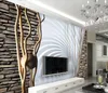 Creative art tree branch stone wall space TV background wall modern living room wallpapers