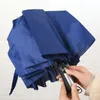 Parapluies portables 8K Protection UV Parapluie coupe-vent Trois pliages entièrement automatiques 10K Grands parapluies de couleur unie Sunny Rainy DH1392