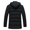 Män vinter fleece tjock lång jacka -20 höst vinter manlig casual varm bomull vadderad windbreaker hooded parka streetwear coat