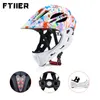 Ftiier Kid Bicycle Helmet Detachable Children Full Face Bike Helmet For Mountain Mtb Road Bike With Led Rear Light1