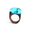 Mäns Handgjorda Trä Secret Magic Forest Band Ring Wood Resin Smycken Hip Hop Fashion Punk Wood Rings Men Anel