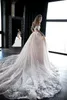 2020 Neue Luxus-A-Linien-Hochzeitskleider, herzförmig, schulterfrei, Spitze, Applikationen, Perlen, offener Rücken, Übergröße, südafrikanische formelle Brautkleider