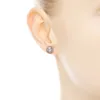 클래식 디자인 라운드 크리스탈 다이아몬드 스터드 귀걸이 판도라 925 스털링 실버 우아한 여성 귀걸이 원래 상자 세트