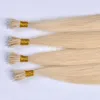 VMAE 50 g Queen unverarbeitetes natürliches blondes braunes rohes reines glattes Haarteil, doppelt gezogene Stick-Tip-Nano-Ring-Echthaarverlängerungen