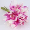 6 Heads Real Touch Cymbidium Artificial Orchid Shoot Table Decoration Flower DIY Wedding Bride Hand Flowers Home Decor Floral