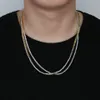 4 mm 6 mm Tennis-Halsband, lange Halskette, 18 Karat Gold, Weißgold, glitzernde CZ-Zirkonia, Hip-Hop-Diamant, Iced Out Miami Rapper-Schmuckketten