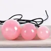 Meselo 3pcs / lot Femmes Vaginal Kegle Balle D'exercice Pierre Naturelle Yoni Oeufs Sex Toy Femme Rose Quartz Anal Plug Vagin Balls Y18110203