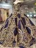 Luxury Gold Sequin Ball Gown Quinceanera dresses Lace Appliqued Party Dress sweetheart Sparkle Sweet 16 vestidos de 15 años