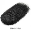 Bubble Ponytail Extensions Human Hair Kinky Curly Drawstring Brazilian Remy Wrap Around For Black Girl Women