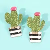 Fashion- out ear studs for women luxury designer green bling diamond plant stud earrings alloy rhinestone fashion friendship jewelry gift