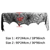 Halloween Party Decoration Fireplace Cover Black White Lace Spiderweb Kominek Mantle Scarf Cover Halloween Party Supplies DBC VT0560