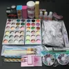 Professionell akryl Vätskepulver Glitter Clipper Primer File Nail Art Tips Verktyg Borste Tools Set Kit