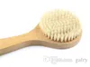 Wholesale-Hot Sale Round Shape Natural Boar Bristle Wooden Brush Long Handle Wooden Detox Wooden Handle Body Brush Skin Brush ETS8