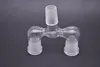 wholesale two functions double bowl Glass adapter adaptor water smoking bong bubbler pipe for water oil rig bong