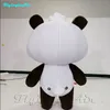 Disfraz de Panda inflable portátil de 2m, piel de melocotón, Panda para caminar, dibujos animados