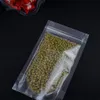 Sacs d'emballage de riz de 16 * 24cm, 100pcs / lot sac de nourriture en plastique autoportant à fermeture à glissière hautement transparent, pochette de stockage de blé refermable à fermeture à glissière