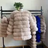 Women's Fur & Faux 70CM Women Warm Real Coat Short Slim Winter Genuine Jacket Fashion Outwear Luxury Natural For1