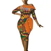 Kadınlar için günlük elbiseler Vestidos Püskül Zarif Ankara Elbise dashiki Artı boyutu Kapalı Omuz Afrika Giyim WY3686