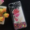 Custodia con sabbie mobili con glitter liquido Custodia con fiori colorati in TPU scintillante per LG Aristo 5 4 Plus K51 Stylo 6 V50 MOTO G7 Power E7