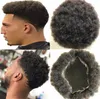 Men Hair System Wig Hairpieces Afro Curl Toupee Full Swiss Lace Brown Black 1b Malaysian Virgin Remy Human Hair Replacement for B7884676