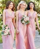 Unique Design V Neck Bridesmaid Dress Chiffon Floor Length Prom Gown for Wedding Party Maid Of Honor Dresses