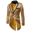 Men's Jackets Puimentiua Mens Shiny Luxury Tuxedo Blazers Designs Fashion Gold Sequins Suit Male Nightclub Sequin Glitter Coat