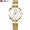 Curren Watches Women039sシンプルなファッションクォーツウォッチレディース腕時計チャームブレスレットステンレス鋼クロックRelogiosフェミニノ6329219