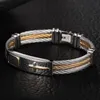 bijoux bracelets en acier titane trois rangées bracelets croisés pour hommes mode chaude livraison gratuite