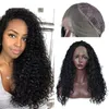 Perruques synthétiques avant de lacet pour les femmes noires Afro Kinky bouclés perruques de cheveux longs avec capuchon de perruque gratuit résistance à la chaleur fibre haute température