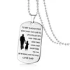 TO MY SON TO My Daughter Inspirational necklaces For Boys Girls Stainless steel dog tag Pendant beads chains Dad Mom Jewelry Gift