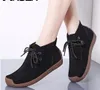 Hot Sale-2019 New Women Boots Leather Suede Lace-up Snow Women Winter Warm Plush With F ur Ankle For Women Botas Mujer