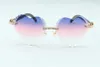 Direct s new heart shaped cutting lens diamonds sunglasses 8300687 natural white &black hybrid buffalo horn temples size 58-177F