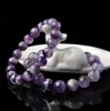 Natural Material Amethyst Energy Stone Purple Charoite Bracelet Round Bead Bangle Quartz Crystal Jewelry Love Gift