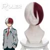 Korte laag anime mijn held academia todoroki shouto cosplay pruik