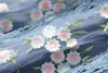 2020 Lato Jesień Z Długim Rękawem Okrągły Neck Niebieski Kwiatowy Print Koronki Haft Panele Mid-Calf Dress Elegant Casual Dresses Lag04T11127