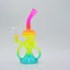 Rasta color glass bong recycler dab rig 10 inch glass water pipe cool showerhead perc oil rig bubbler with banger